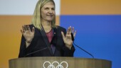 Kirsty Coventry gestures as she speaks after she was announced as the new IOC President at the International Olympic Committee 144th session in Costa Navarino, western Greece, Thursday, March 20, 2025. (AP Photo/Thanassis Stavrakis)