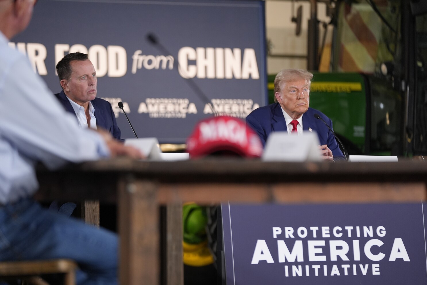 Trump listens during farming event in Pennsylvania, then threatens John Deere with tariffs