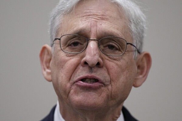 Attorney General Merrick B. Garland speaks during a news conference where he and Associate Attorney General Vanita Gupta shared the findings of a federal report into the law enforcement response to a school shooting at Robb Elementary, Thursday, Jan. 18, 2024, in Uvalde, Texas. (AP Photo/Eric Gay)
