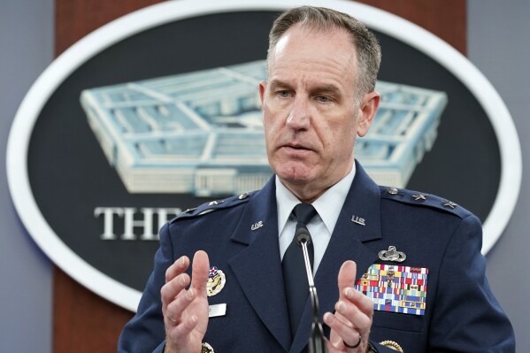 Pentagon spokesman Air Force Brig. Gen. Patrick Ryder speaks during a briefing at the Pentagon in Washington, Tuesday, Jan. 9, 2024. (AP Photo/Susan Walsh)