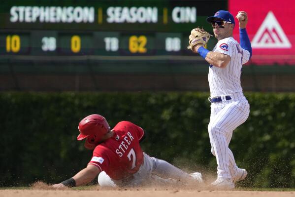 Hot-hitting rookie McLain, Steer lead Reds past Cubs 8-5