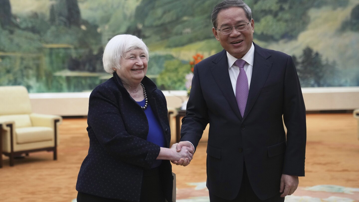U.S. Treasury Secretary Janet Yellen highlights improved relations in meeting with Chinese Premier Li Qiang