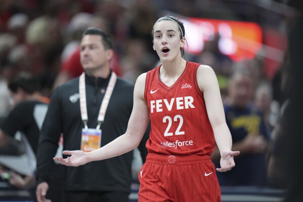 Caitlin Clark says flagrant foul for shoving Angel Reese was not  'malicious' | AP News