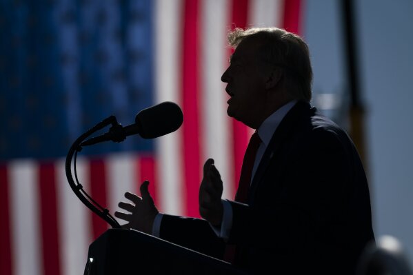 President Donald Trump speaks during a campaign rally at Phoenix Goodyear Airport, Wednesday, Oct. 28, 2020, in Goodyear, Ariz. (AP Photo/Evan Vucci)