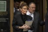 Former Alaska Gov. Sarah Palin leaves Manhattan federal court, Monday, April 14, 2025, in New York. (AP Photo/Yuki Iwamura)