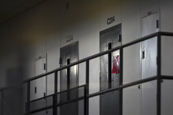 FILE - Cell doors are seen inside Faribault Prison, Jan. 4, 2021, in Faribault, Minn. On Thursday, June 6, 2024, a special unit of the Minnesota Attorney General’s Office said that Brian Pippitt, who has been held in the Fairbault Prison after he was convicted of murder in 2001, should be exonerated. (Aaron Lavinsky/Star Tribune via AP, File)