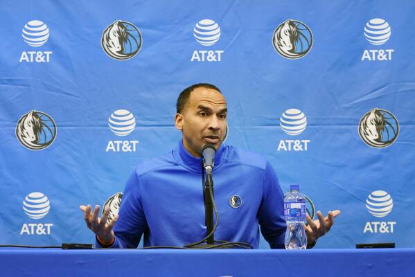 Mavs GM Harrison stays guarded on NBA probe, Irving, Doncic | AP News