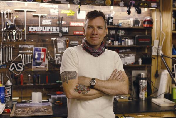This image released by Apple TV+ shows Ewan McGregor in a scene from "Long Way Home." (Max Cruz/Apple TV+ via AP)