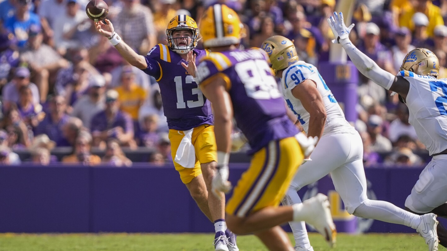 Garrett Nussmeier shines, but Harold Perkins is injured as No. 16 LSU beats UCLA 34-17