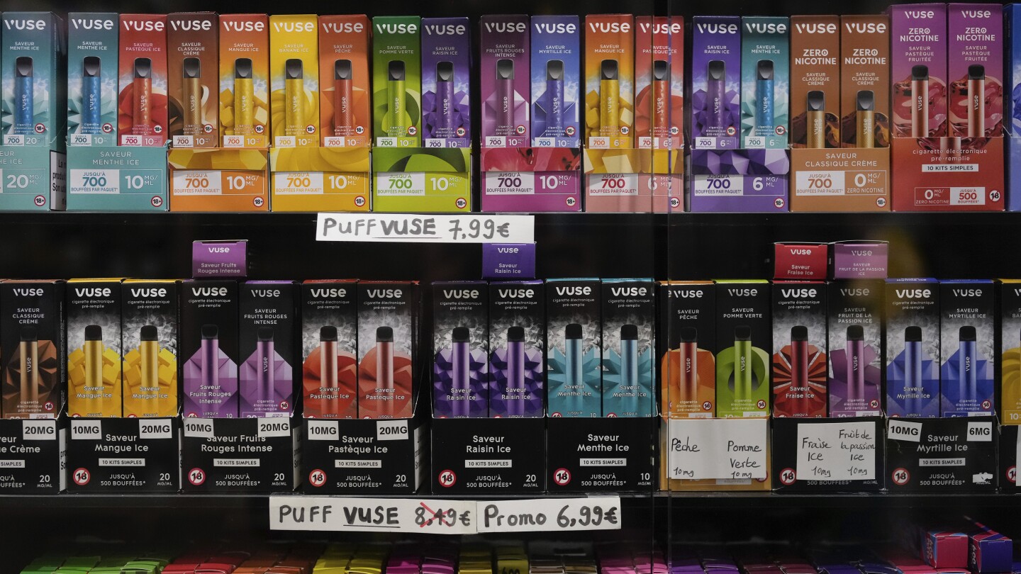 French lawmakers approve bill to ban disposable e-cigarettes to protect youth drawn to their flavors