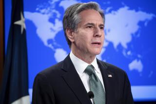 Secretary of State Antony Blinken speaks during a news conference Thursday, March 17, 2022, at the State Department in Washington. (Saul Loeb/Pool via AP)