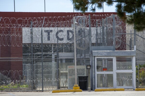 The Torrance County Detention Facility is shown, Sept. 29, 2022, in Estancia, N.M. A coalition of human rights groups on Tuesday, Aug. 22, 2023, leveled new criticism at the privately operated migrant detention facility in New Mexico, where they say fast-track asylum screenings routinely take place without legal counsel or adequate privacy during sensitive testimony. (AP Photo/Andres Leighton, File)