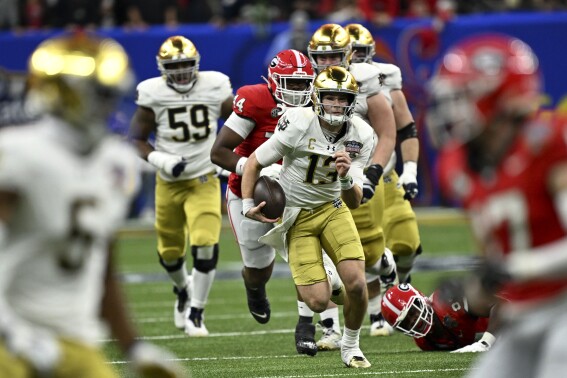 Notre Dame prepares for powerful Ohio State defense in national championship game