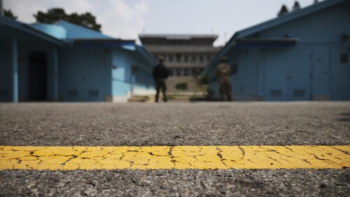 En esta imagen de archivo, vista de la localidad de Panmunjom, dentro de la zona desmilitarizada (DMZ) que separa las dos Coreas, en Corea del Sur, el 19 de julio de 2022. (Kim Hong-Ji/Pool Photo vía AP, archivo)