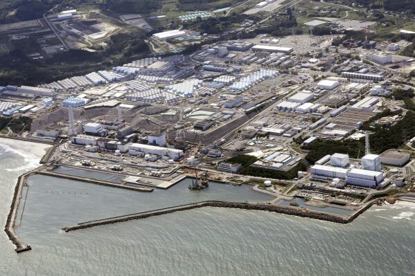 This aerial view shows the Fukushima Daiichi nuclear power plant in Fukushima, northern Japan, on Aug. 24, 2023. (Kyodo News via AP, File)