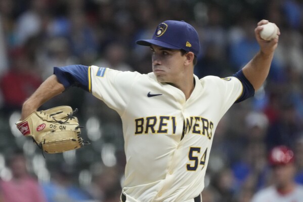 Gasser pitches 6 shutout innings in his debut as Brewers roll past slumping Cardinals 11-2
