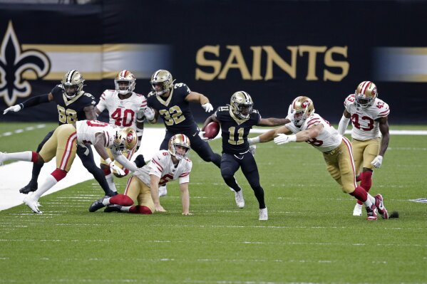 Saints overcome Brees injury, beat 49ers 27-13