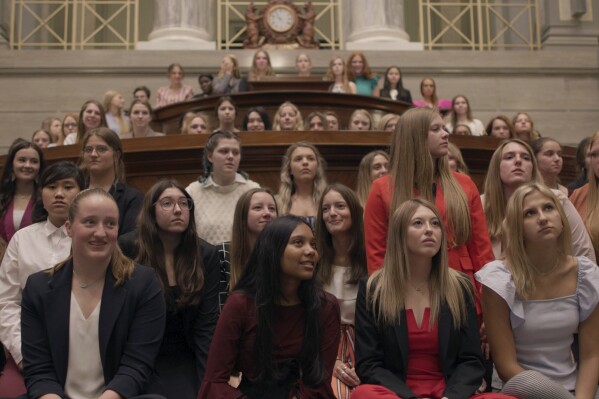 This image released by Apple TV+ shows a scene from "Girls State." (Apple TV+ via AP)