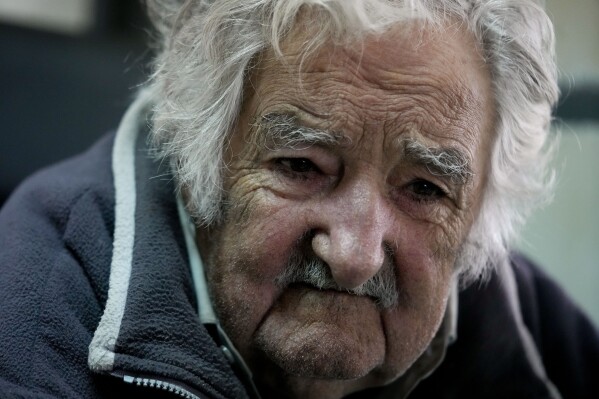 Former Uruguayan President Jose “Pepe” Mujica pauses during an interview, in Montevideo, Uruguay, Saturday, July 22, 2023. Mujica is Uruguay’s best-known atheist and “none.” Uruguay has a long history of secularization that dates to the early 20th century. Today, more than half of its population identify as religiously unaffiliated – the highest portion in Latin America. (AP Photo/Natacha Pisarenko)