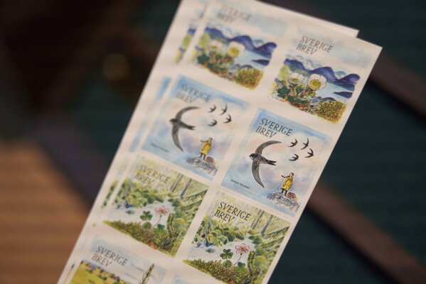 Swedish teenage environmental activist Greta Thunberg appears on a postal stamp in her native Sweden that is part of a series focusing on the environment, in Stockholm, Wednesday, Jan. 13, 2021. On...