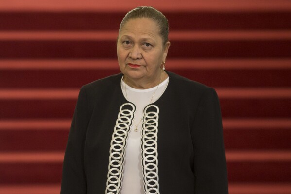 FILE - Attorney General Consuelo Porras attends her swearing-in ceremony at the National Palace in Guatemala City, May 16, 2018. (AP Photo/Luis Soto, File)