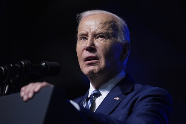 President Joe Biden delivers remarks on the CHIPS and Science Act at the Milton J. Rubenstein Museum, Thursday, April 25, 2024, in Syracuse, N.Y. (AP Photo/Evan Vucci)