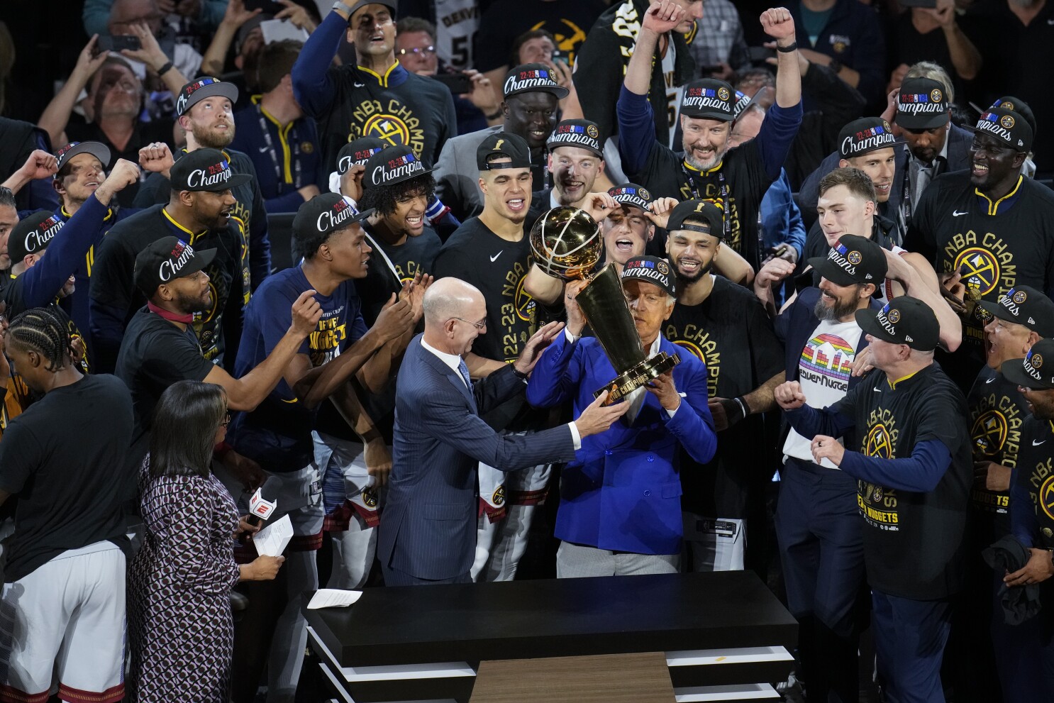 Nuggets celebrate after winning 2023 NBA championship