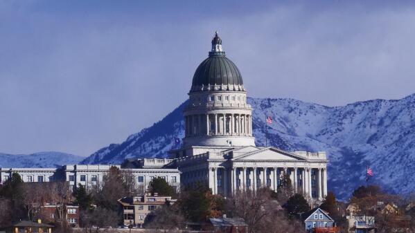 FILE - The Utah State Capitol is shown on Feb. 1, 2022, in Salt Lake City. After a midterm election and record flow of anti-transgender legislation in 2022, Republican state lawmakers this year are zeroing in on questions of bodily autonomy with new proposals to limit gender-affirming health care and abortion access. (AP Photo/Rick Bowmer, File)