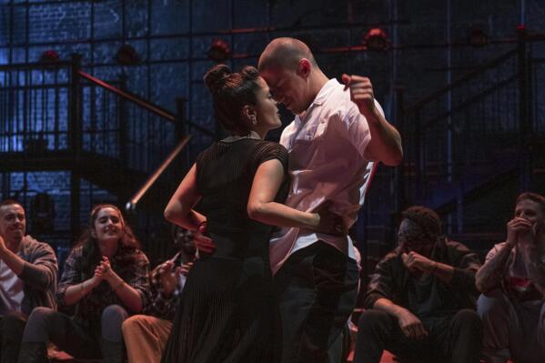 This image released by Warner Bros. Pictures shows Salma Hayek, left, and Channing Tatum in a scene from "Magic Mike's Last Dance." (Claudette Barius/Warner Bros. Pictures via AP)