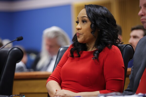 Fulton County District Attorney Fani Willis arrives during a hearing on the Georgia election interference case in Atlanta, March 1, 2024. (AP Photo/Alex Slitz, Pool, File)