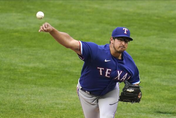 Minnesota Twins starting pitcher Kenta Maeda of Japan throws during the  first inning of a baseball game against the Texas Rangers in Arlington,  Texas, Sunday, Sept. 3, 2023. (AP Photo/LM Otero Stock