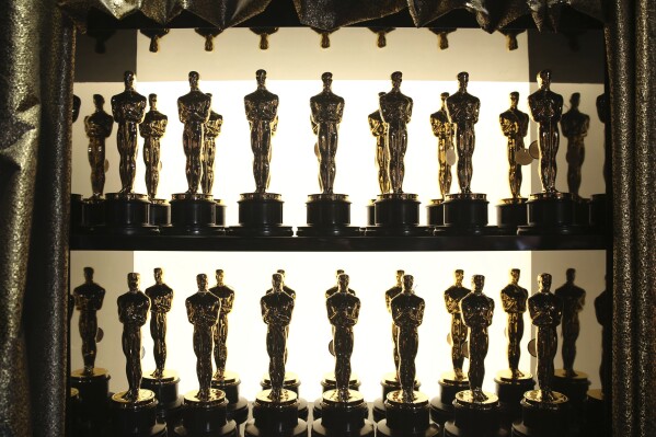 FILE - Oscar statuettes appear backstage at the Oscars at the Dolby Theatre in Los Angeles on Feb. 28, 2016. (Photo by Matt Sayles/Invision/AP, File)