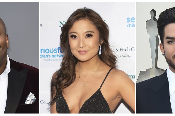 This combination of file photos shows from left to right, Tituss Burgess, Ashley Park and Adam Lambert. The entertainers are performing in TikTok’s crowdsourced “Ratatouille” musical. The one-night...