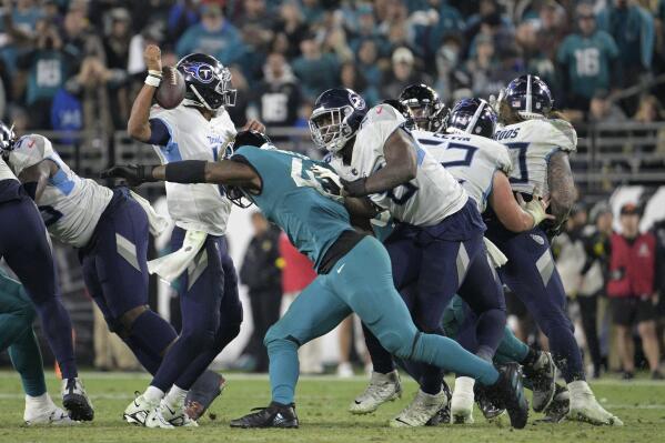 Josh Allen of the Jacksonville Jaguars plays against the Tennessee