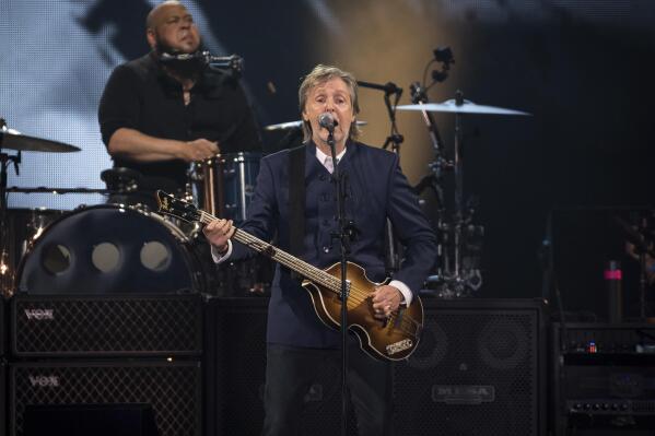 Paul McCartney performs during his "Got Back" tour Thursday, June 16, 2022, at MetLife Stadium in East Rutherford, N.J. (Photo by Christopher Smith/Invision/AP)