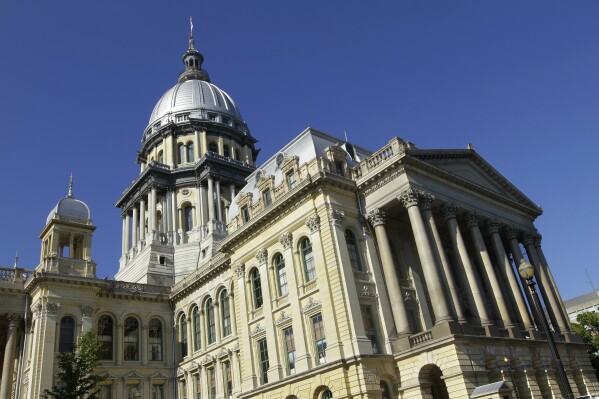 FILE - The Illinois State Capitol is seen Tuesday, June 19, 2012 Springfield, Ill. An employee with the Illinois comptroller's office has been fired after she posted antisemitic comments on social media during an exchange about the latest Hamas-Israel war. A spokesman for Illinois Comptroller Susana Mendoza said in a statement Thursday, Oct. 19, 2023, that the employee was “immediately fired” after she admitted to some of the posts. (AP Photo/Seth Perlman)