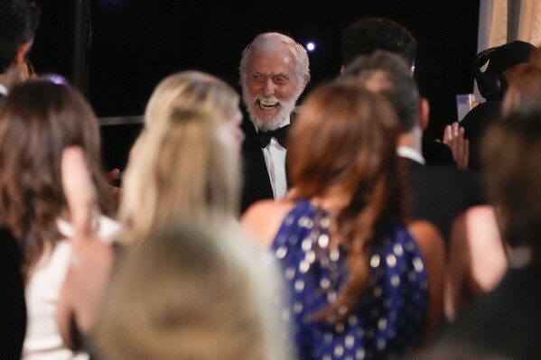 Dick Van Dyke receives a standing ovation during the 51st Daytime Emmy Awards on Friday, June 7, 2024, at the Westin Bonaventure in Los Angeles. (AP Photo/Chris Pizzello)
