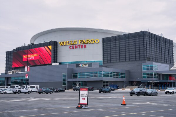 The Wells Fargo center in Philadelphia is seen on Jan. 13, 2025. (AP Photo/Matt Rourke, File)