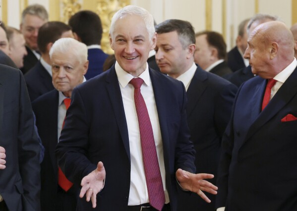 El viceprimer ministro ruso Andrei Belousov en Moscú el 7 de mayo de 2024. (Vyacheslav Prokofyev, Sputnik, Kremlin Pool Photo via AP)