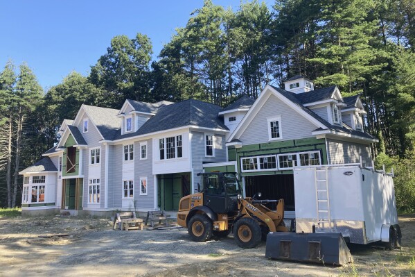A home under construction is shown on Sunday, Aug. 6, 2023 in Sudbury, Mass. On Thursday, Freddie Mac reports on this week's average U.S. mortgage rates. (AP Photo/Peter Morgan)