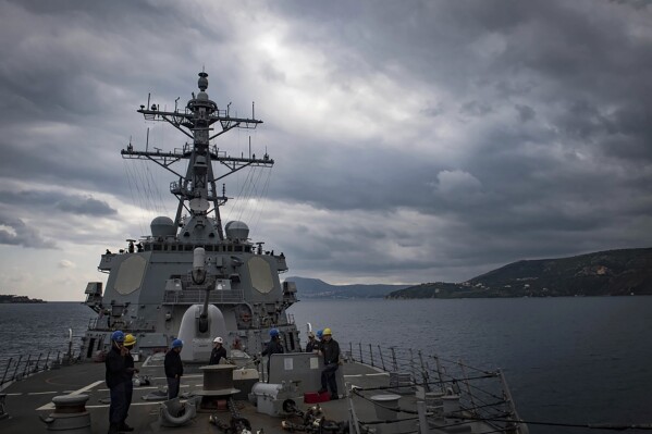 This Nov. 12, 2018 photo shows The USS Carney in the Mediterranean Sea. The American warship and multiple commercial ships came under attack Sunday, Dec. 3, 2023 in the Red Sea, the Pentagon said, potentially marking a major escalation in a series of maritime attacks in the Mideast linked to the Israel-Hamas war. 