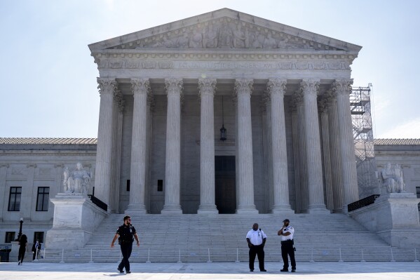 The Supreme Court building is seen on Friday, June 28, 2024, in Washington. (AP Photo/Mark Schiefelbein)