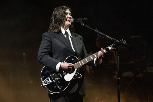 FILE - Lucy Dacus of Boygenius performs at the Coachella Music and Arts Festival on April 15, 2023 in Indio, California.  (Photo by Amy Harris/Invision/AP, File)