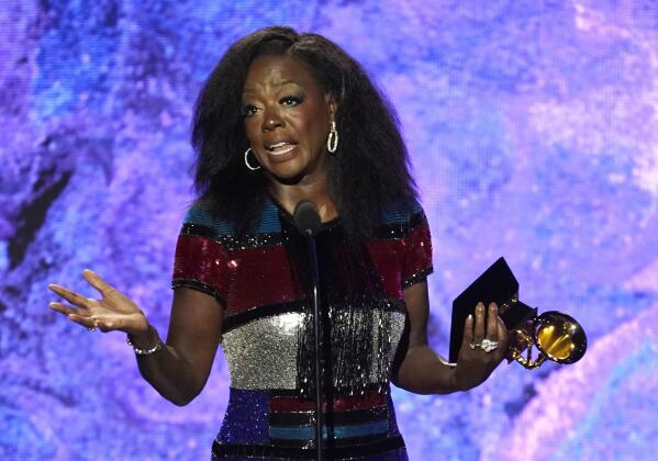 Viola Davis accepts the award for best audio book, narration, and storytelling recording for 
