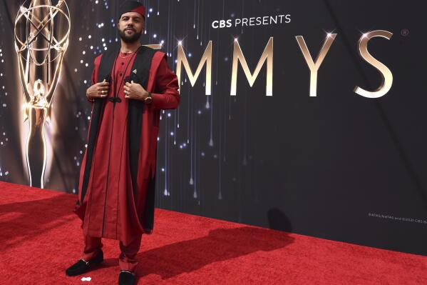 O-T Fagbenle arrives at the 73rd Primetime Emmy Awards on Sunday, Sept. 19, 2021, at L.A. Live in Los Angeles. (AP Photo/Chris Pizzello)