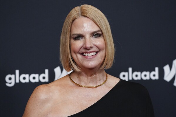 GLAAD President and CEO Sarah Kate Ellis arrives at the 36th annual GLAAD Media Awards on March 27, 2025, at the Beverly Hilton Hotel in Beverly Hills, Calif. (Photo by Jordan Strauss/Invision/AP, File)