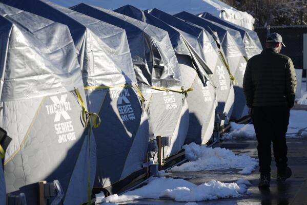 Colorado turns to ice-fishing tents to house homeless
