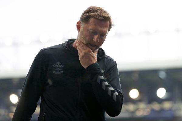 FILE - Southampton Ralph Hasenhuttl gestures, during a Premier League match, in Liverpool, England, Aug. 14, 2021. Southampton has fired manager Ralph Hasenhüttl on Monday, Nov. 7, 2022 with the team in the relegation zone in the Premier League. The decision came a day after Southampton lost 4-1 to Newcastle. That left the team in third-to-last place. Hasenhüttl had been in charge for nearly four years. ( (Bradley Collyer/PA via AP, File)