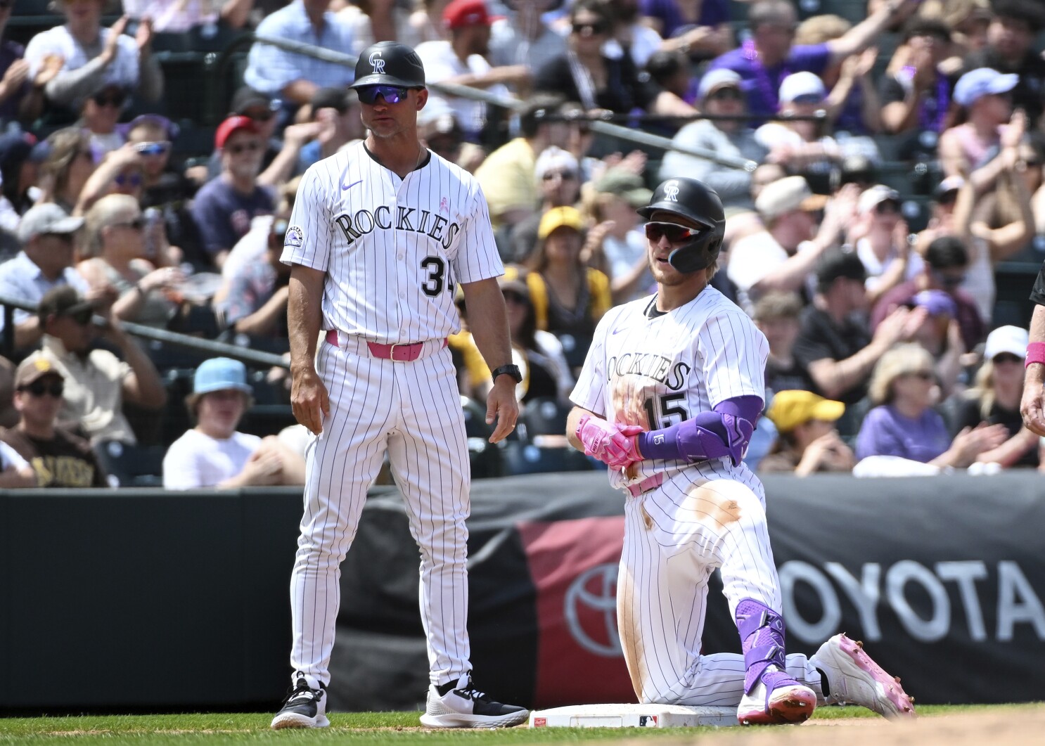 Goodman hits a double, a triple and a HR and has 5 RBIs as Rockies beat Padres 9-3