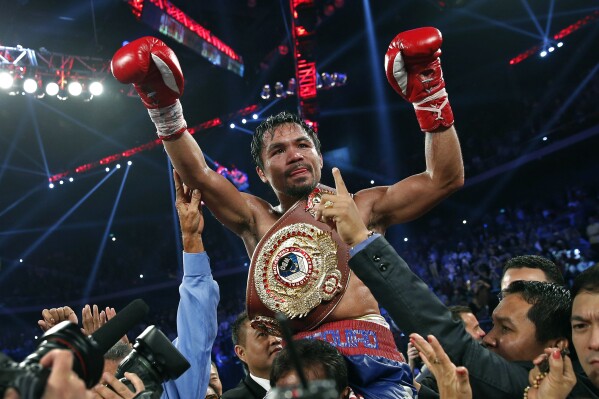 Manny Pacquiao, winner of titles in a record 8 weight classes, elected to Boxing Hall of Fame | AP News